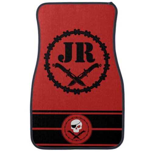 Personalized Pirate Eye Patch Skull Knives Barbed Car Floor Mat