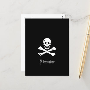 Personalized Pirate Flag Skull and Crossbones Postcard