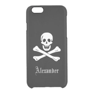 Personalized Pirate Flag Skull and Crossbones Clear iPhone 6/6S Case