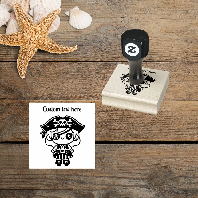  Personalized Pirate Girl Rubber Stamp (Creator Uploaded)