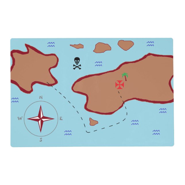 Personalized Pirate Map Placemat (Front)