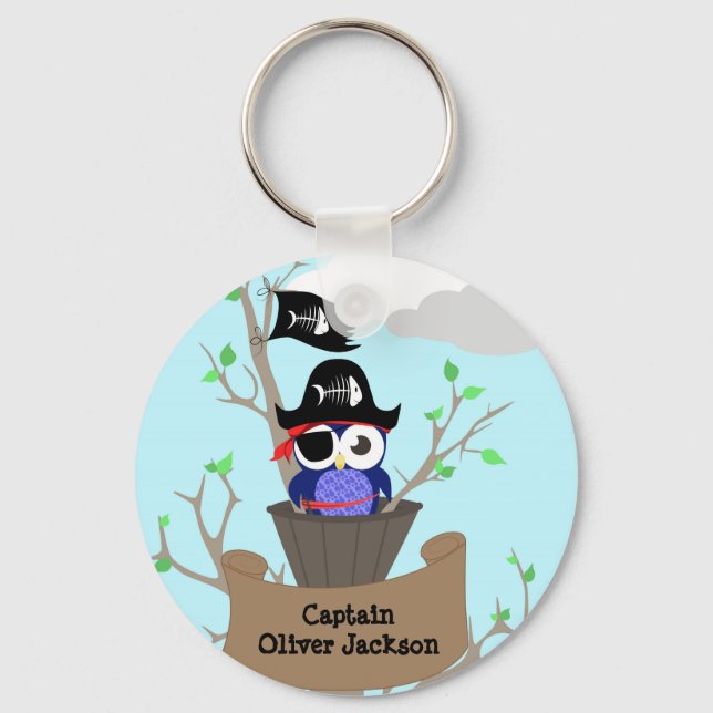 Personalized Pirate Nursery Design Keychain (Front)