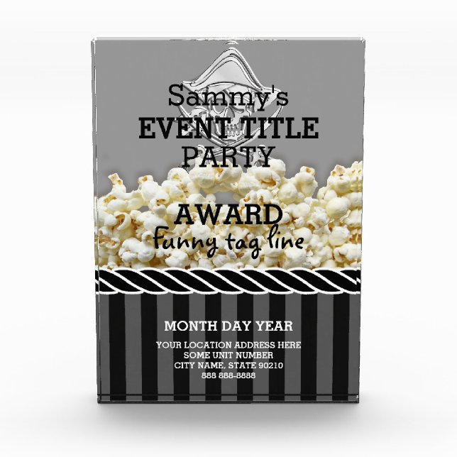 Personalized Pirate Party Award (Front)