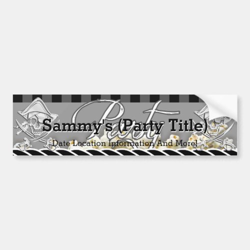 Personalized Pirate Party Bumper Sticker