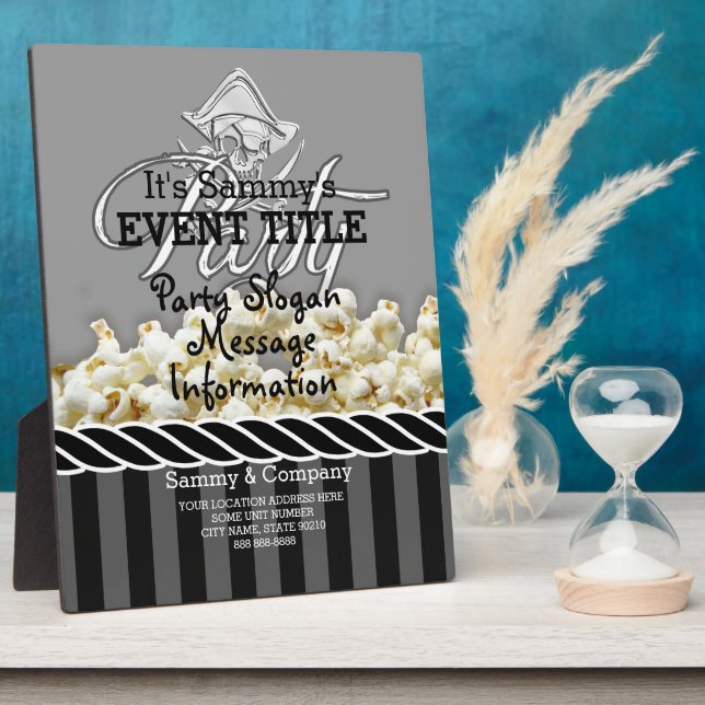 Personalized Pirate Party Plaque (Side)