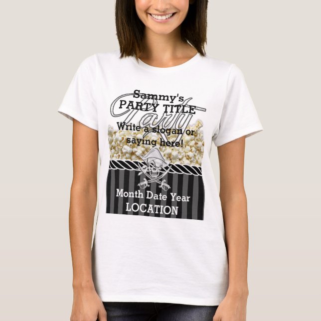 Personalized Pirate Party T-Shirt (Front)