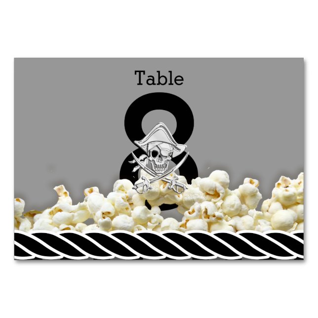 Personalized Pirate Party Table Number (Front)