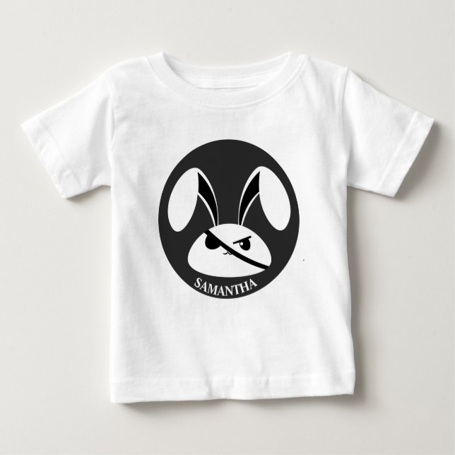 Personalized Pirate Rabbit  Baby T-Shirt (Front)