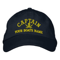Personalized pirate sailing captains embroidered baseball hat