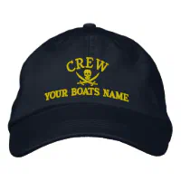 CUSTOM TEXT Captain Hat Name Gift for Skipper Sailor Boating Adjustable