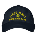 Personalized Pirate Sailing First Mate Embroidered Baseball Cap at Zazzle