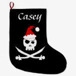 Personalized Pirate Santa Large Christmas Stocking