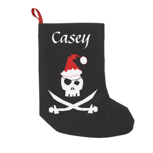 Personalized Pirate Santa Small Christmas Stocking