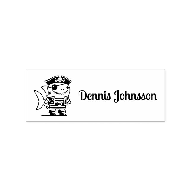  Personalized Pirate Shark Rubber Stamp (Imprint)
