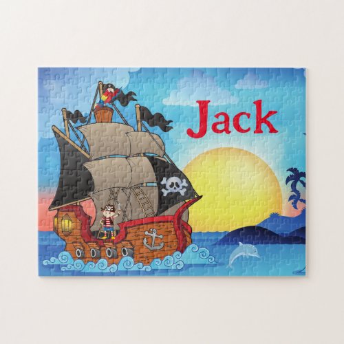 Personalized Pirate Ship Child Name Puzzle 