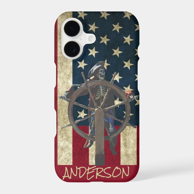 Personalized Pirate Ship Skeleton  Case-Mate iPhone Case (Back)