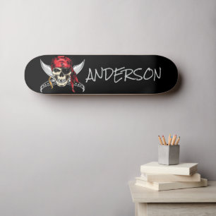 Personalized Pirate Ship Skull Skateboard