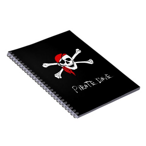 Personalized Pirate Skull and Crossbones Notebook