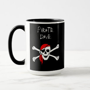 Personalized Pirate Skull Crossbones Coffee Mug