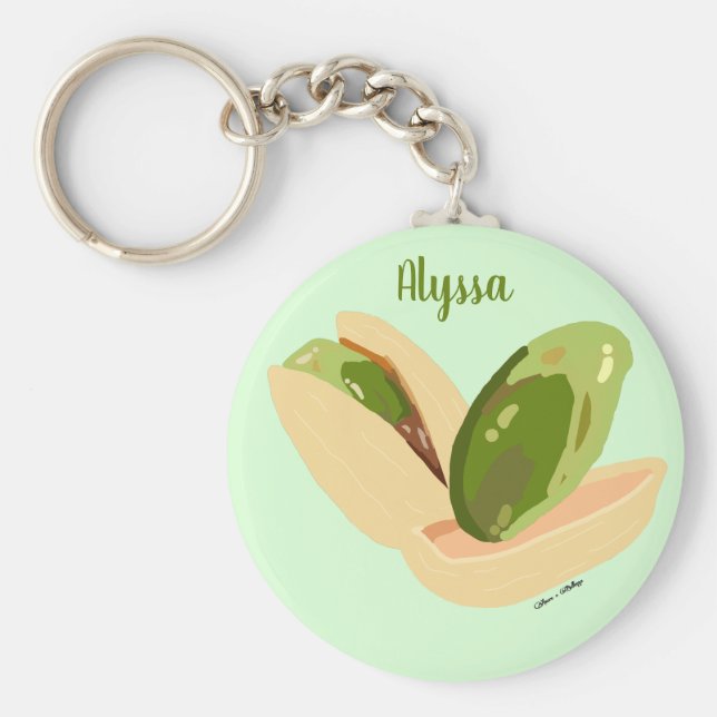 Personalized Pistachio Nuts Keychain (Front)