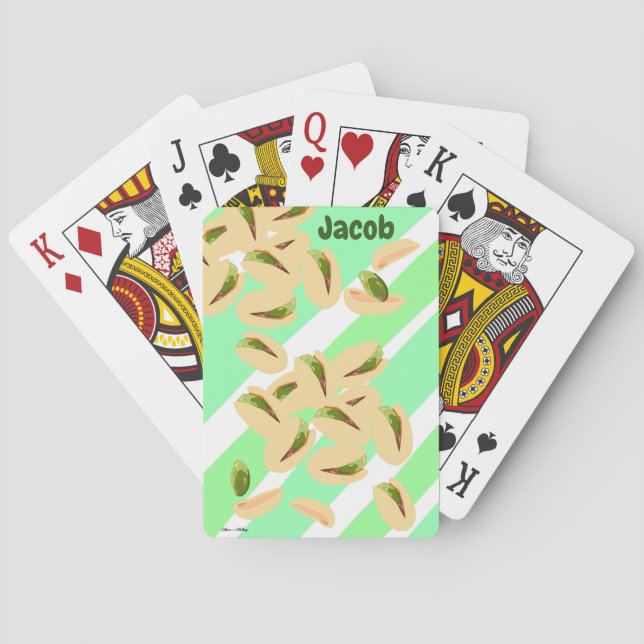Personalized Pistachio Nuts Poker Cards (Back)