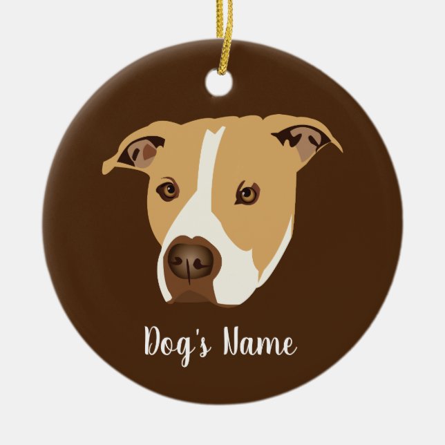 Personalized Pitbull Ceramic Ornament (Front)