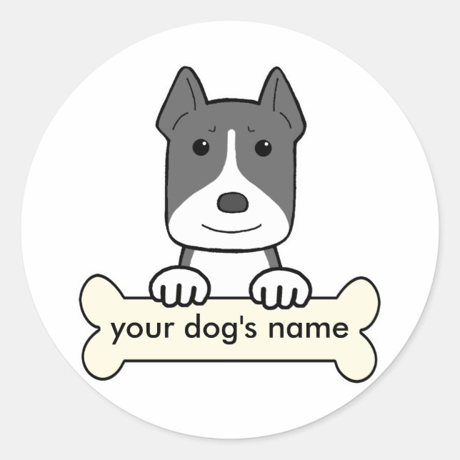 Personalized Pitbull Classic Round Sticker (Front)