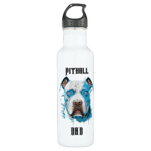 Personalized Pitbull Dad Stainless Steel Water Bottle