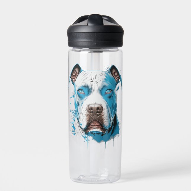 Personalized Pitbull Dad Water Bottle (Front)