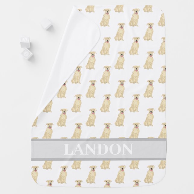 Personalized Pitbull Staffy (Fawn Tan) Baby Blanket (In Situ)