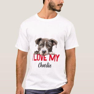 Personalized Pitbull Valentine's Day T-Shirt
