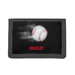 Personalized Pitching Baseball Player Tri-fold Wallet