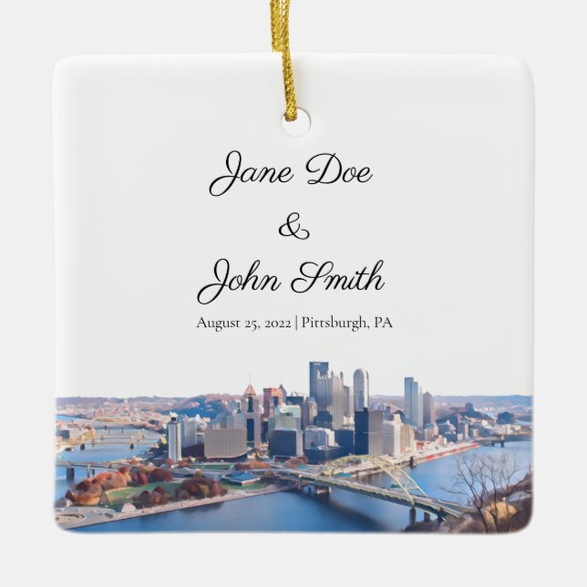 Personalized Pittsburgh Ceramic Ornament (Front)