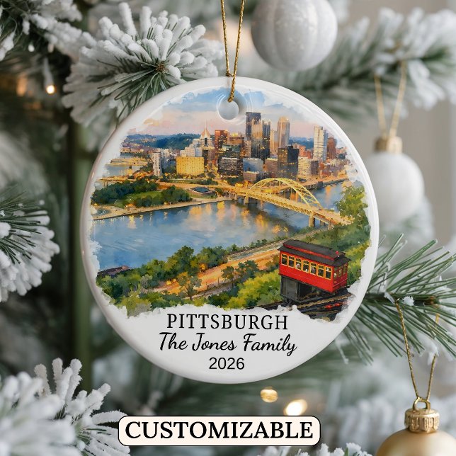 Personalized Pittsburgh, Custom Pennsylvania Ceramic Ornament (Creator Uploaded)