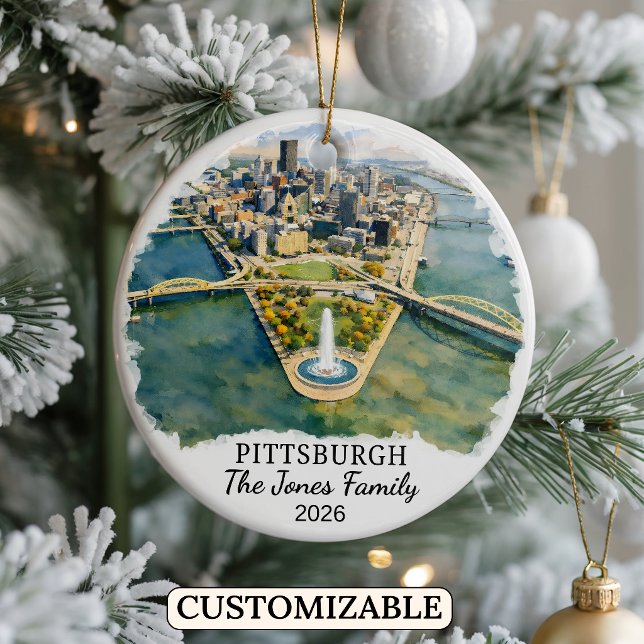Personalized Pittsburgh, Custom Pennsylvania Ceramic Ornament (Creator Uploaded)