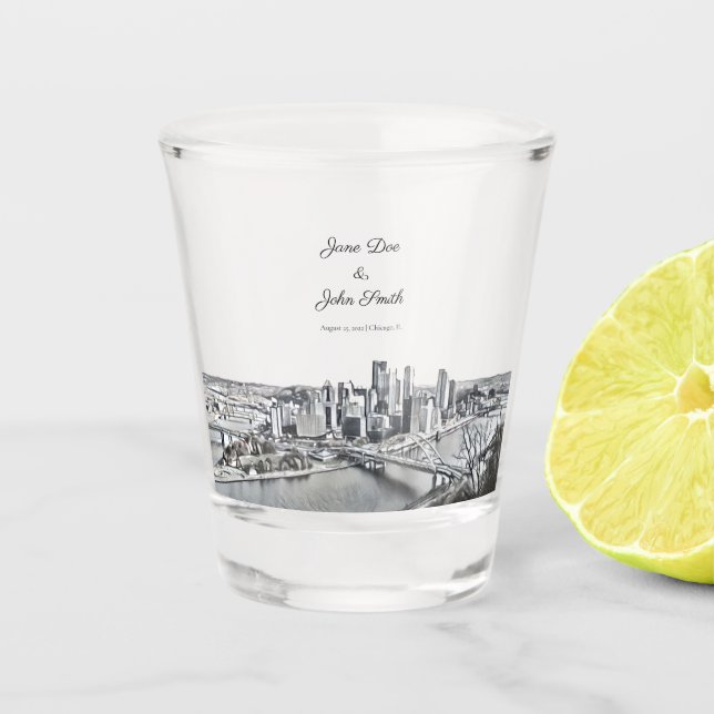 Personalized Pittsburgh Shot Glass (Front)