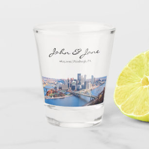 Personalized Pittsburgh Skyline Shot Glass