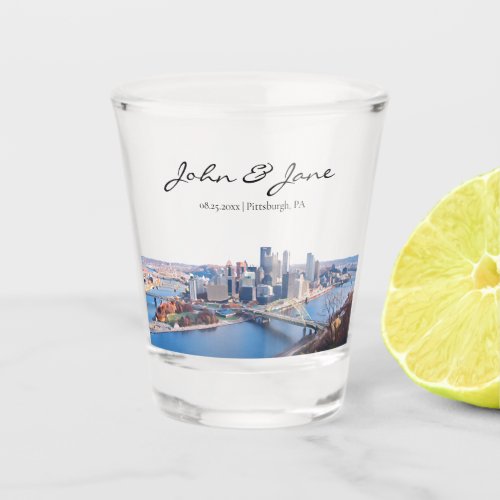 Personalized Pittsburgh Skyline Shot Glass