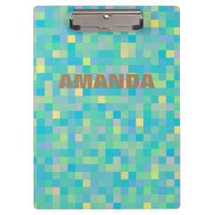 Personalized Pixel Art Multicolor Pattern Clipboard