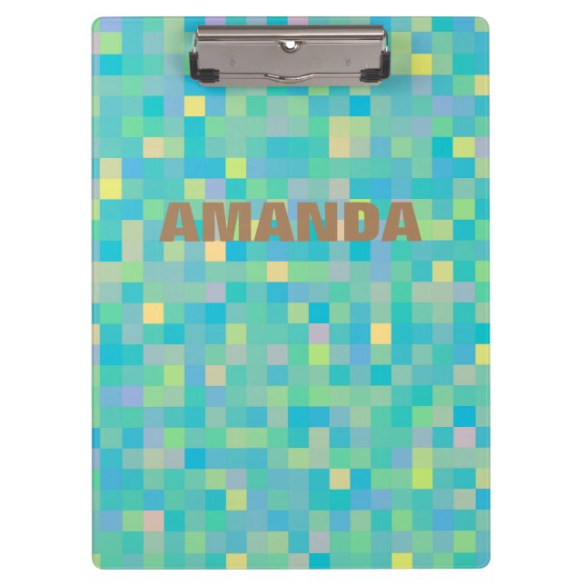 Personalized Pixel Art Multicolor Pattern Clipboard (Front)