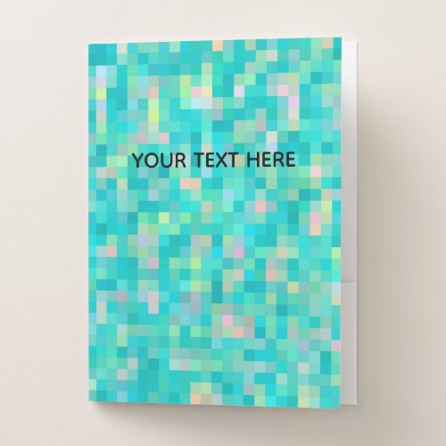 Personalized Pixel Art Multicolor Pattern Pocket Folder
