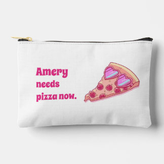 Personalized Pizza Lover Cute Girly Aesthetic  Accessory Pouch
