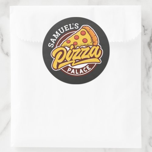 Personalized Pizza Palace Birthday Party Any Age Classic Round Sticker
