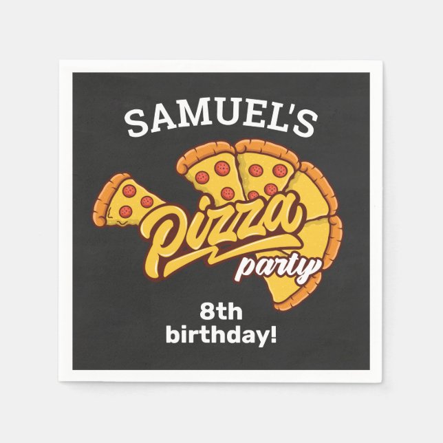 Personalized Pizza Palace Birthday Party, Any Age Napkins (Front)