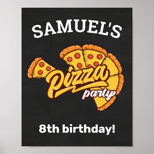 Personalized Pizza Palace Birthday Party Any Age Poster