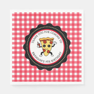 Personalized Pizza Party Birthday Paper Napkins