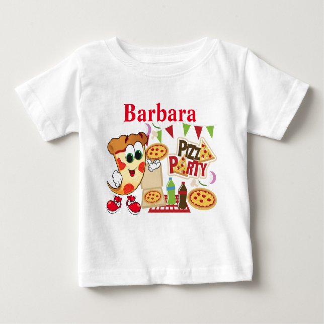 Personalized Pizza Party Fun  Baby T-Shirt (Front)