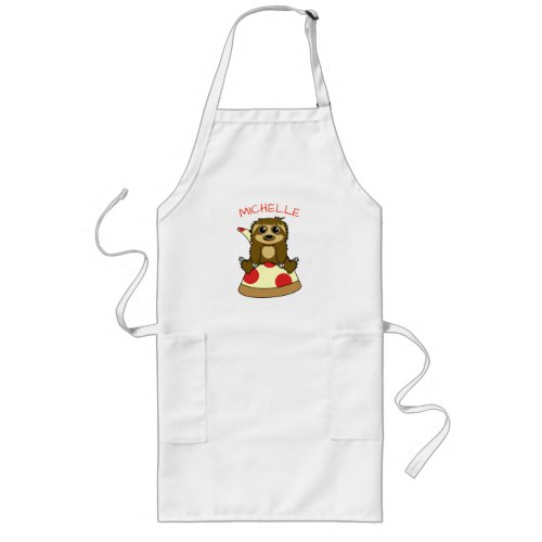 Personalized Pizza Sloth Long Apron