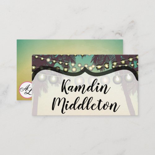 Personalized Place Cards Beach Sunset Palm Tree St