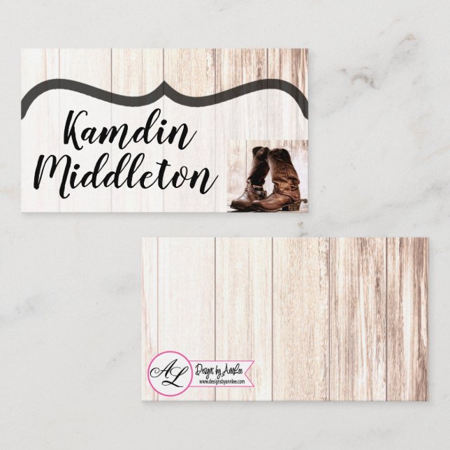 Personalized Place Cards Boots Country Rustic West (Front/Back)